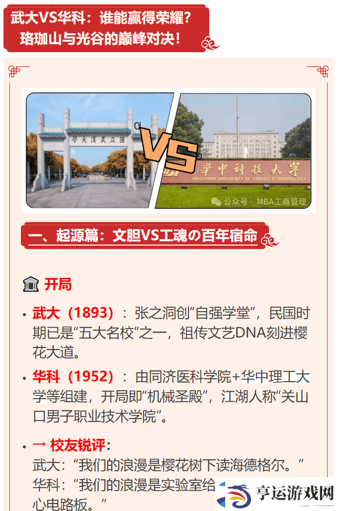 武大华科荣耀之战：珞珈山与光谷-谁将问鼎巅峰