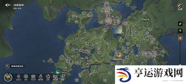 塔瑞斯世界迷雾森林探索路线分享 塔瑞斯世界迷雾森林宝箱收集路线