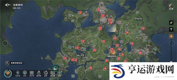 塔瑞斯世界迷雾森林探索路线分享 塔瑞斯世界迷雾森林宝箱收集路线